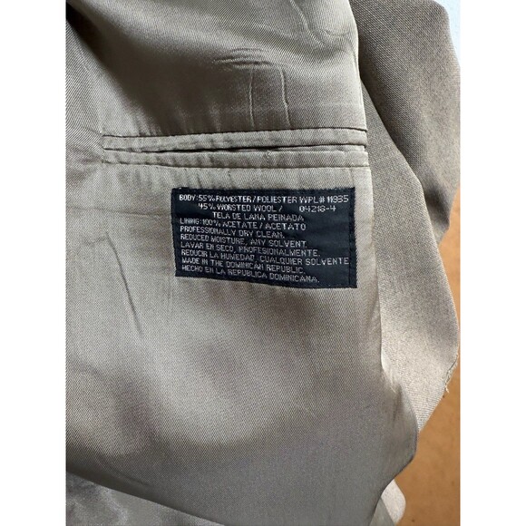 Stafford Blazer 48L Men's Tan Classic Wool Blend 2 Button Notch Collar Vent - Picture 8 of 9